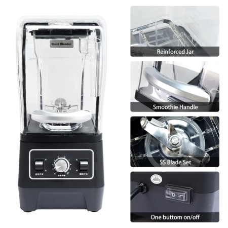 Portable 2.2L Capacity Food Mixer Blender