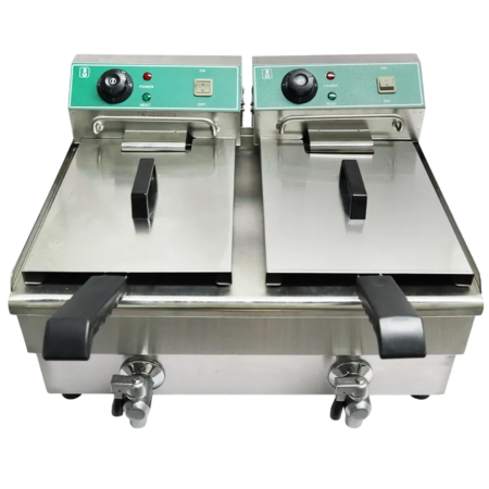 2 Tanks 13L + 13L Kitchen Electric Deep Fryer